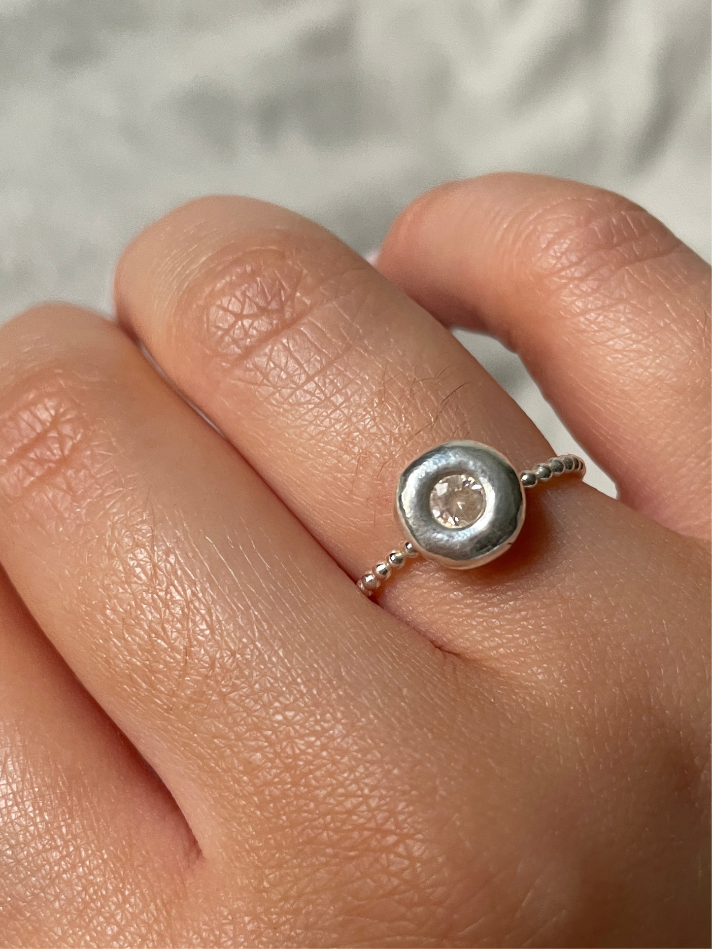 Zirconia Pebble Ring