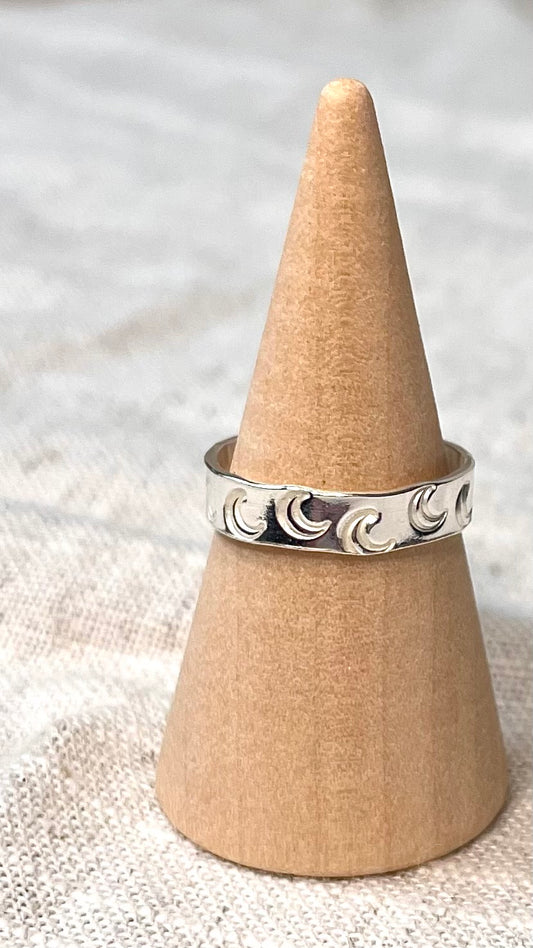 Moon Stamped Band Ring