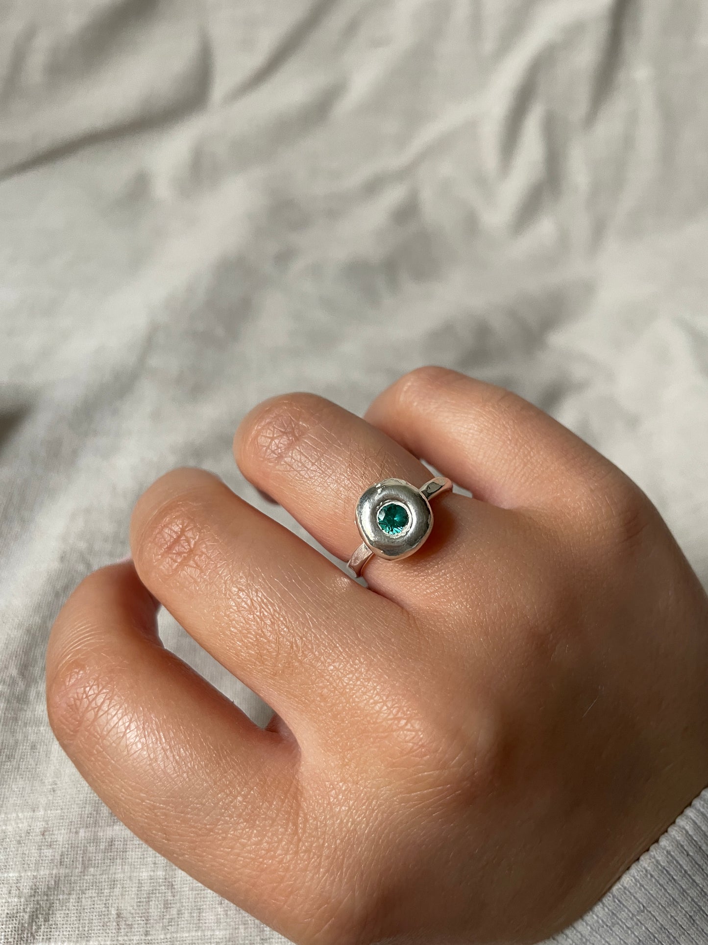 Zirconia Pebble Ring