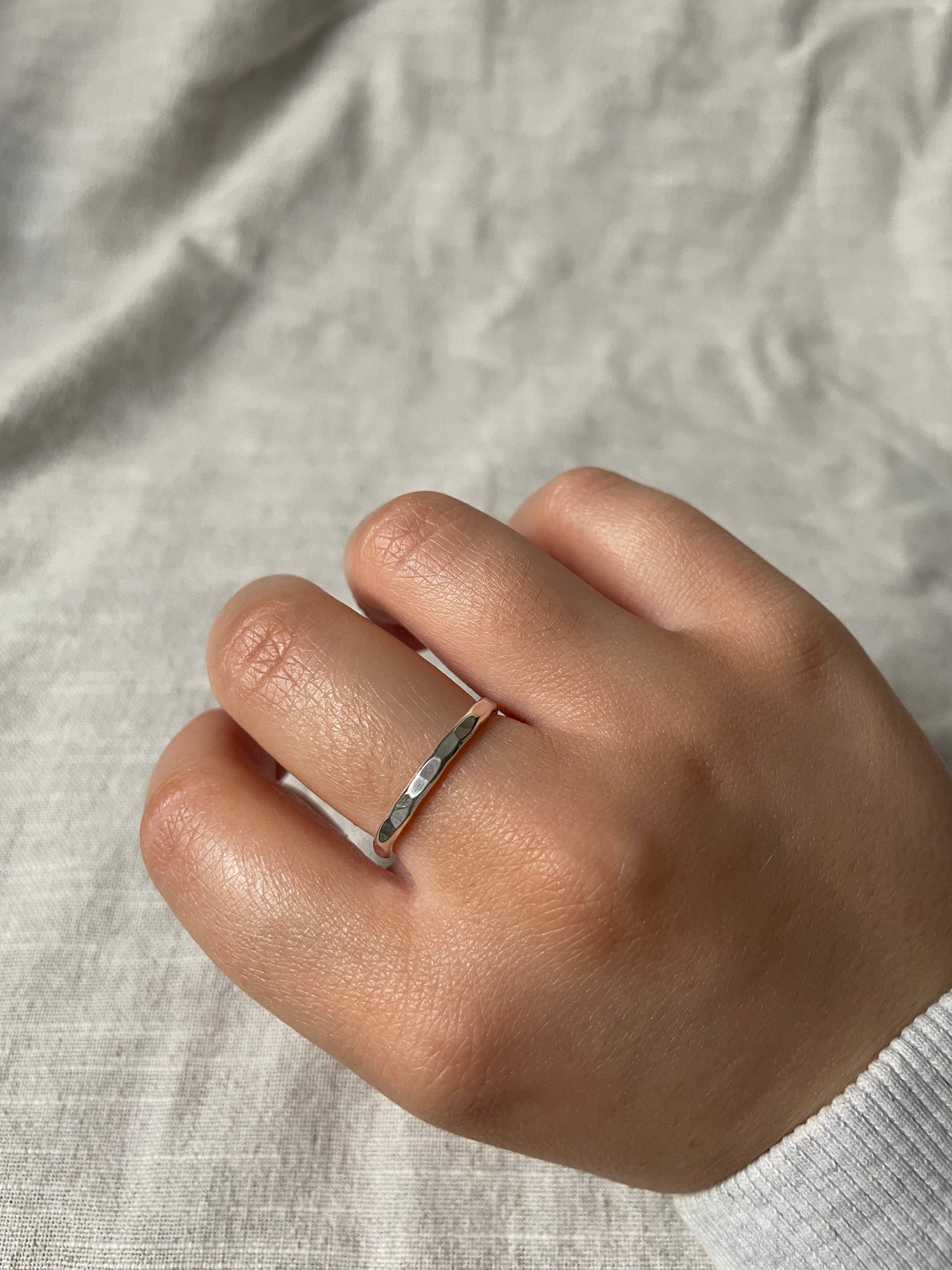 Hammered Dainty Ring