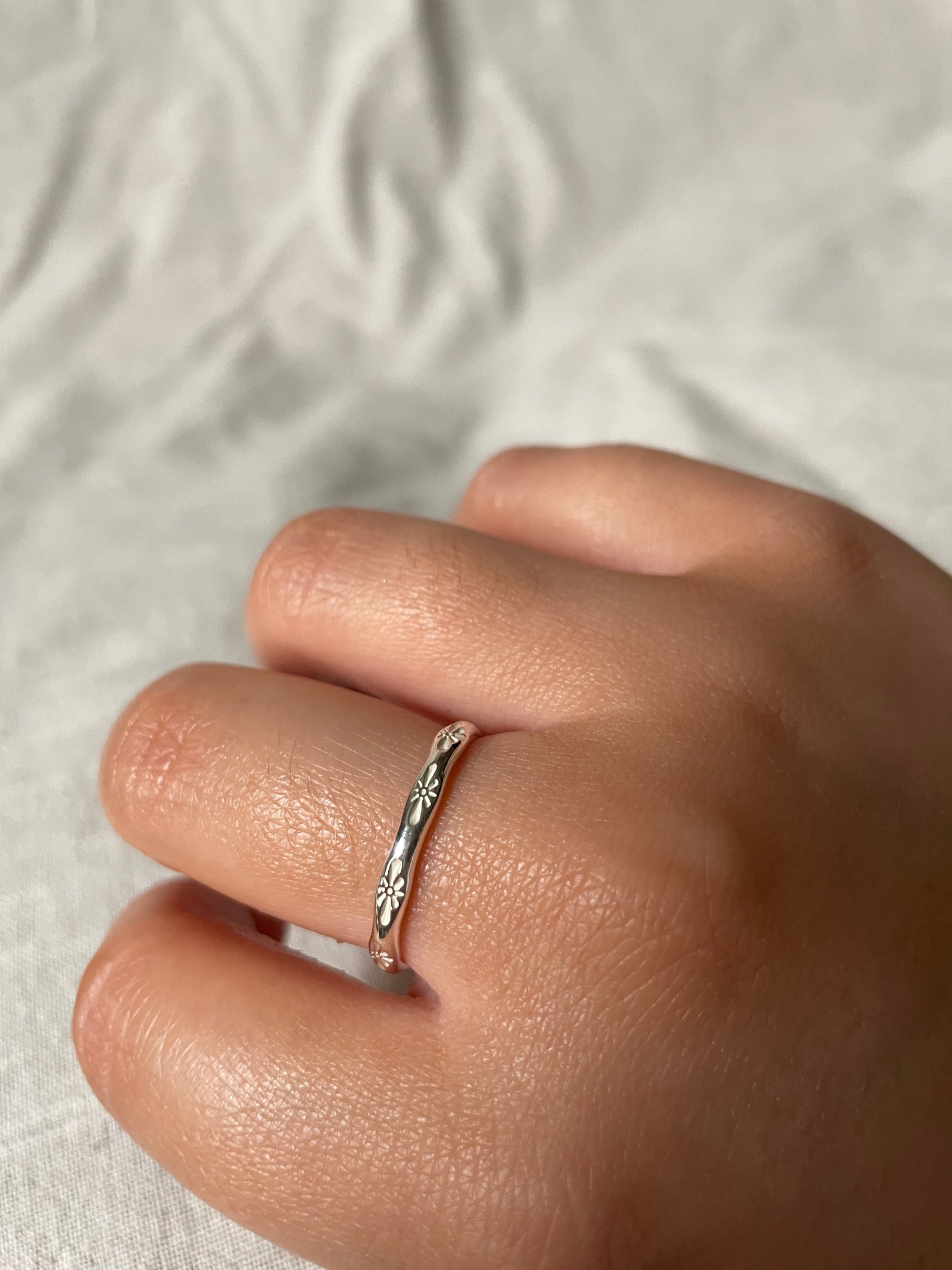 Nova Stamped Dainty Ring