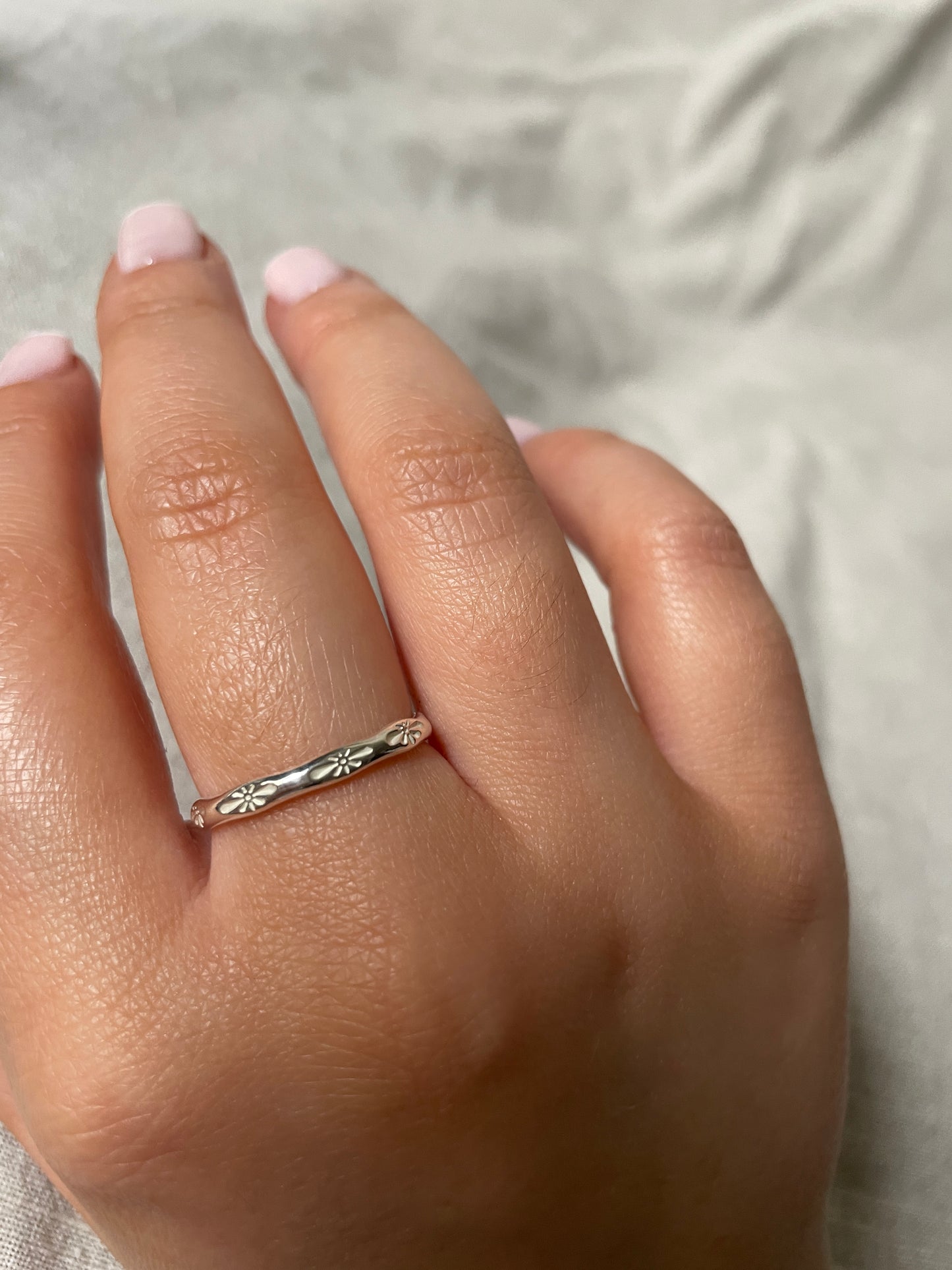 Nova Stamped Dainty Ring