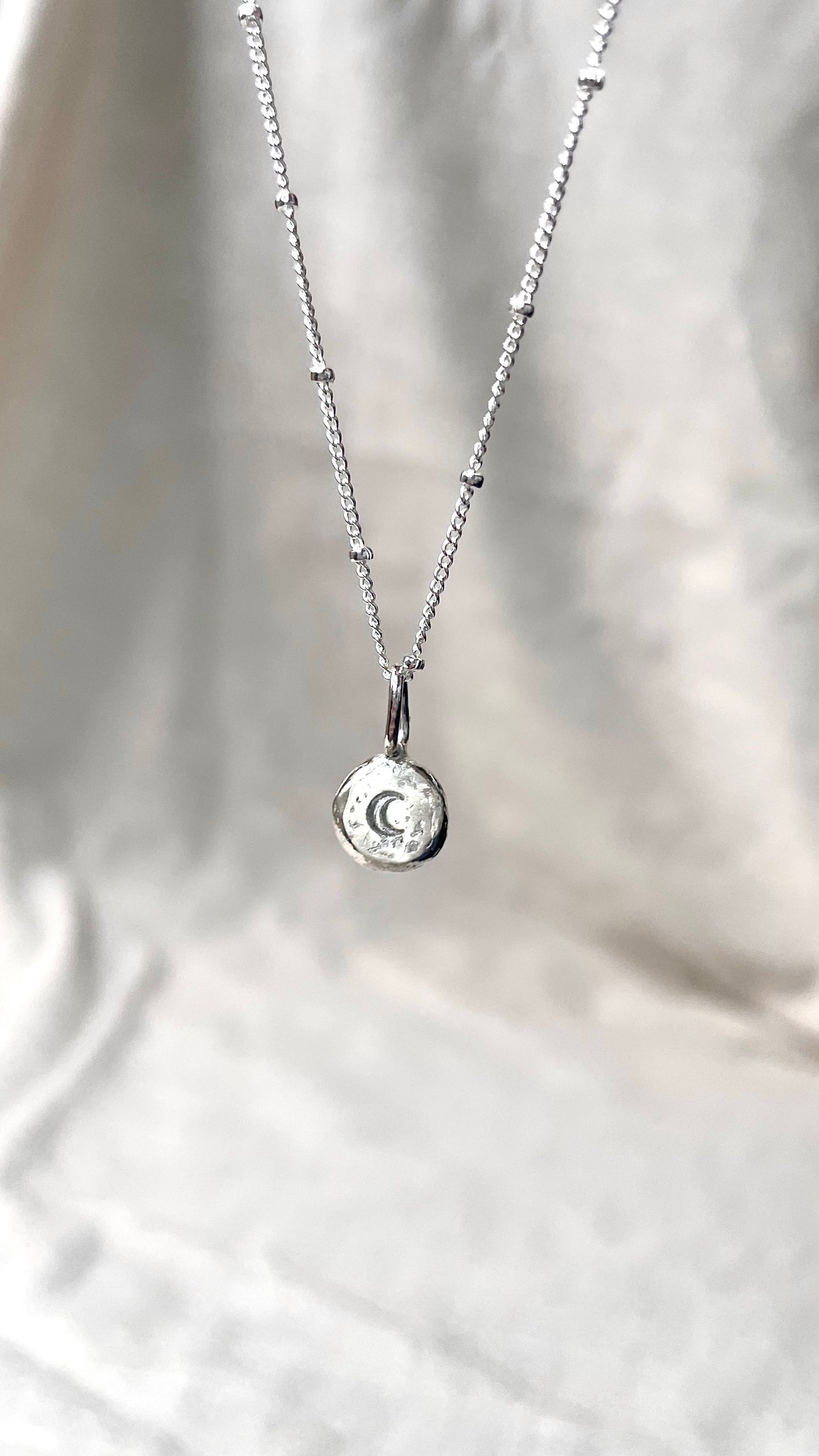 Recycled Crest Moon Necklace