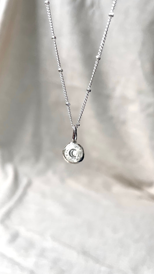 Recycled Crest Moon Necklace