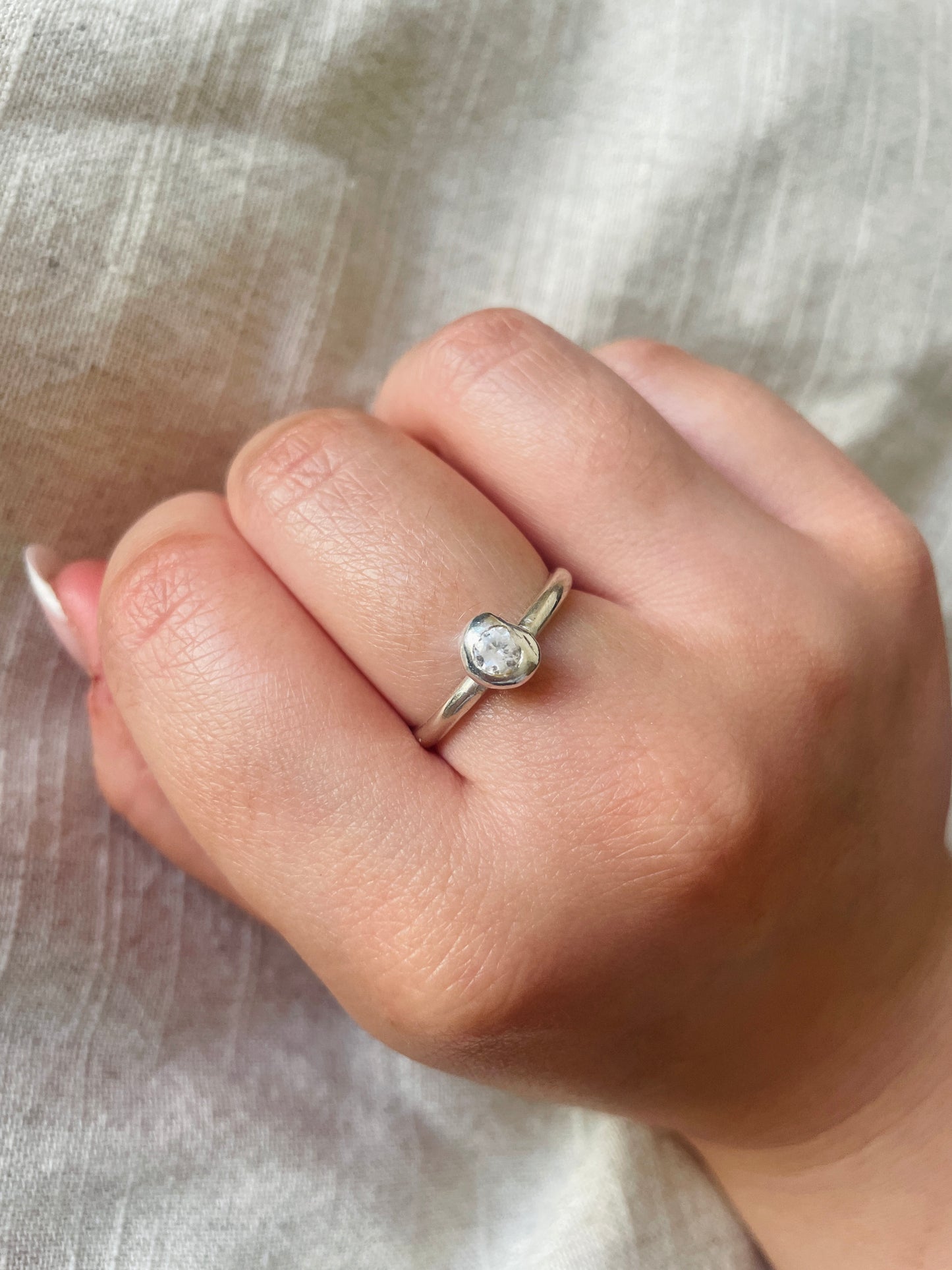 Aurora Zirconia Pebble Ring